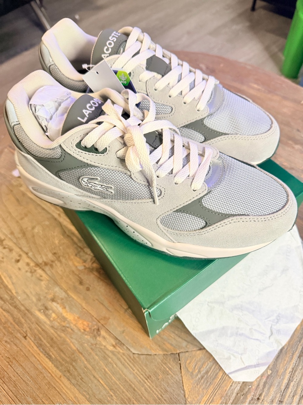 Lacoste Storm 96 Lo VTG Grey Sneakers 746SMA00112G2 Men’s Size 10 NEW